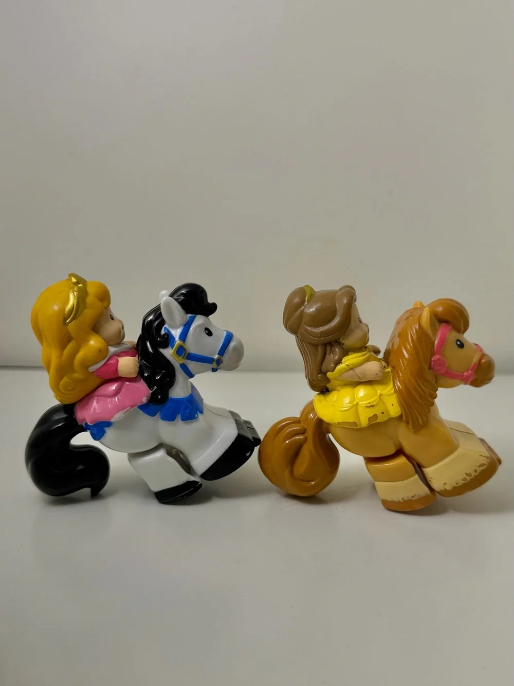 Disney Princess Aurora and bell Klip Klop Horse Little People Fisher Price toy